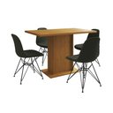 Ver imagem 6 de Mesa Jantar Londres Tampo Canela 120cm 4 Cadeiras Ferro Preto Estofado Verde