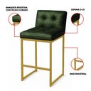 Ver imagem 2 de Banqueta Cozinha Alta com Encosto Industrial Dourado Lirina Pu C05 - D’Rossi