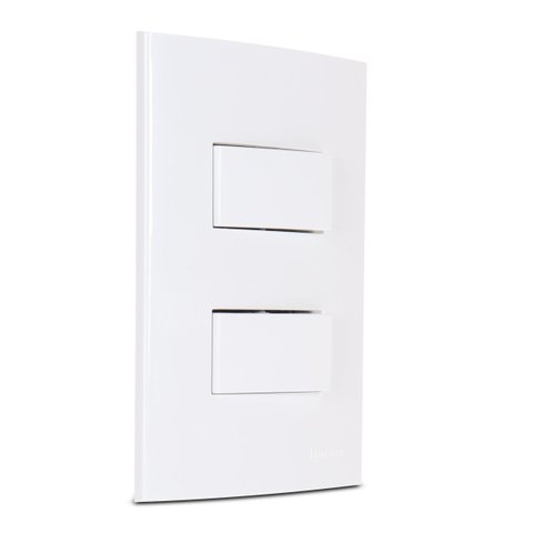 Interruptor Duplo Paralelo 4x2 Branco Sleek Margirius Cor:branco