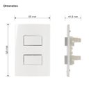 Ver imagem 3 de Interruptor Duplo Paralelo 4x2 Branco Sleek Margirius Cor:branco