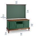 Ver imagem 6 de Conjunto Rack 60811m + Painel 50505 para Sala Pés Luiz Xv 1 Gaveta 2 Portas - Verde Musgo/imbuia