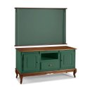 Ver imagem 1 de Conjunto Rack 60811m + Painel 50505 para Sala Pés Luiz Xv 1 Gaveta 2 Portas - Verde Musgo/imbuia