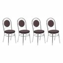 Ver imagem 2 de Kit 4 Cadeiras para Sala de Jantar CC10 A109 Debrum Yescasa Cinza/Cromado/Marrom