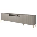 Ver imagem 4 de Rack para Sala de Estar Tv 75 Pol 4 Portas Brise Pés Industrial Dourado Alef I03 Grigio - Lyam Decor