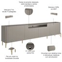 Ver imagem 2 de Rack para Sala de Estar Tv 75 Pol 4 Portas Brise Pés Industrial Dourado Alef I03 Grigio - Lyam Decor