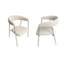 Ver imagem 1 de Kit 2 Cadeiras Estofadas Verona Aço Champanhe Boucle Branco