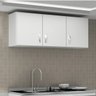 Armário Aéreo de Cozinha 3 Portas Colombo Móveise em Mdf Branco - 1