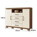 Ver imagem 3 de Guarda Roupa Casal 3 Portas 9 Gavetas Morretes e Cômoda Havana Master com Pés Jatobá Areia -