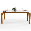 Ver imagem 5 de Mesa Capri 160cm Off White e 6 Cadeiras Marrom Cinza Escuro