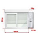 Ver imagem 2 de Janela Integrada PVC 2 Folhas Vidro Liso com Cremona Motor Controle Remoto Itec Branco Brimak