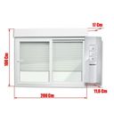 Ver imagem 2 de Janela Integrada Pvc 2 Folhas Vidro Liso com Cremona Motor Controle Remoto Itec