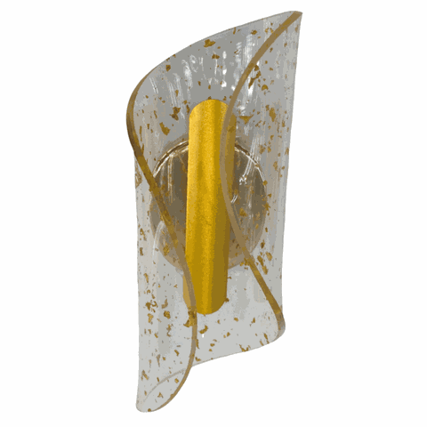 Arandela Cristallo Dourada 19cm Ip20 Led 14w 3 em 1 Bivolt