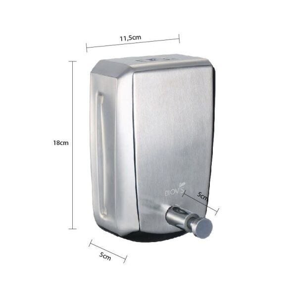 Dispenser Sabonete Liquido Saboneteira Inox Escovado 800 Ml Biovis - 3