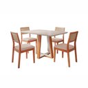 Ver imagem 2 de Conjunto Mesa Viena com 4 Cadeiras Madeira Maciça Estofad de Fibra Maya Espresso Móveis Bege/Champag