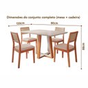 Ver imagem 5 de Conjunto Mesa Viena com 4 Cadeiras Madeira Maciça Estofad de Fibra Maya Espresso Móveis Bege/Champag
