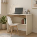 Ver imagem 1 de Escrivaninha Vitória Home Office Estudo Gaveta e Prateleira:off White