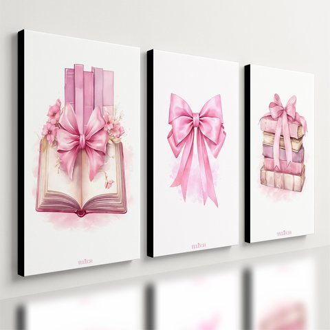Kit 3 Quadro Decorativo Estudos Rosa Faculdade Livros Menina Quarto Qualidade Premium Moderno 28x20