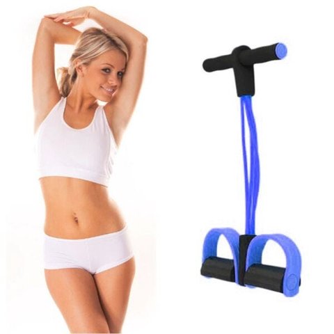 Exercicio Fisico Extensor Elastico Para Ginastica Academia resistência 4 tubos azul