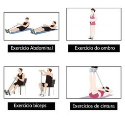 Exercicio Fisico Extensor Elastico Para Ginastica Academia resistência 4 tubos azul - 5