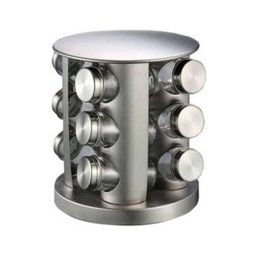 Porta Condimento Tempero Inox Vidro 12 Potinhos Gira Cozinha Restaurante - 2