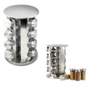 Ver imagem 4 de Porta Tempero Condimento Inox Vidro Giratorio Cozinha 16 Pts