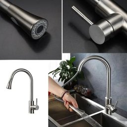 Torneira Goumet Pull Down Cozinha Metal Escovado Monocomando Bancada - 3