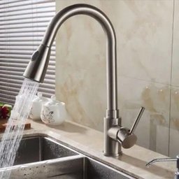 Torneira Goumet Pull Down Cozinha Metal Escovado Monocomando Bancada - 1