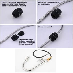 Torneira Goumet Pull Down Cozinha Metal Escovado Monocomando Bancada - 4