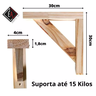 Suporte Madeira Mão Francesa Pinus 20x20cm Kit 8 Unidades - 2