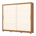 Ver imagem 1 de Guarda-roupa Casal 2 Portas Deslizantes 4 Gavetas Palace Cinamomo/off Whilte Henn