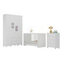 Ver imagem 1 de Quarto de Bebê Completo com Berço 3 em 1 para Colchão 130x60cm Luna Multimóveis Mp4524 Branco