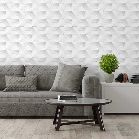 Papel de Parede 3d - Hexágono 3d 3 Arte Destaque 1,50 Metros