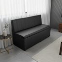 Ver imagem 1 de Poltrona Sofá Booth 1,10 Preto Costuras Verticais Sku_244