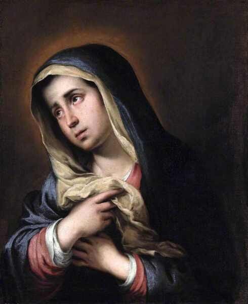 Nossa Senhora Dolorosa - Murillo - Tela 30x37 Para Quadro - 1
