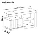 Ver imagem 3 de Rack Bancada para Tv 50 Pol 1p 122 Cm Cinamomo Off White Arly Cinamomo Off White