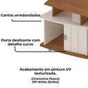 Ver imagem 5 de Rack Bancada para Tv 50 Pol 1p 122 Cm Cinamomo Off White Arly Cinamomo Off White