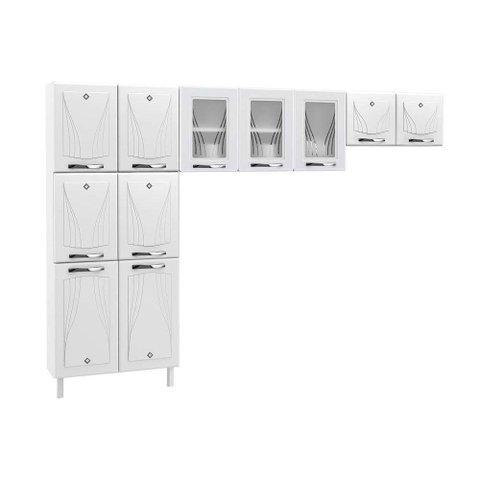 Cozinha Modulada Telasul Star New 3 Peças (2 Armários + 1 Paneleiro) CPT106 Branco