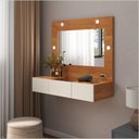 Ver imagem 6 de Penteadeira Camarim Suspensa Led 3 Gavetas 96cm Nature Off White Sofia Ofertamo