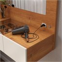 Ver imagem 5 de Penteadeira Camarim Suspensa Led 3 Gavetas 96cm Nature Off White Sofia Ofertamo