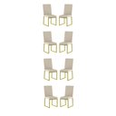 Ver imagem 1 de Kit 8 Cadeiras de Jantar com Base de Ferro Dourado – Balaqui Cor:bege