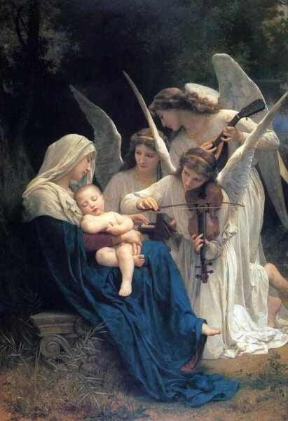Som dos Anjos - Bouguereau - Tela 50x73 Para Quadro - 1