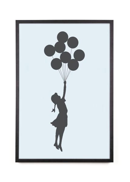 Quadro Balão AFFARI DECOR Moldura Caixinha - 40x60cm - 1