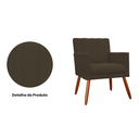 Ver imagem 2 de Kit 2 Poltronas Cadeiras Decorativa para Recepção Cecília Corano Marrom - Incasa Decor