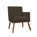 Ver imagem 3 de Kit 2 Poltronas Cadeiras Decorativa para Recepção Cecília Corano Marrom - Incasa Decor
