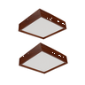 Kit 2 Plafons Quadrado Madeira 25x25 02 Luzes - Imbuia - 1