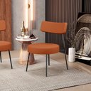 Ver imagem 2 de Poltrona Decorativa Para Sala De Estar Base Fixa Londres L02 Tecido Terracota - Lyam Lyam Decor