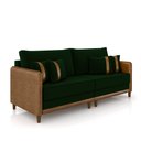 Ver imagem 5 de Sofá Montecarlo 2 Lugares 172cm Veludo/pu Verde/caramelo