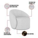Ver imagem 4 de Sofá 3 Lugares Orgânico 160cm Morgan e 2 Poltronas Lua Linho Cinza D03 - D’Rossi