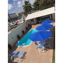 Ver imagem 3 de Ombrelone Guarda Sol 2,40m de Madeira com Base para Jardim Piscina - Nossakasa