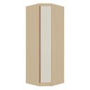 Ver imagem 1 de Guarda Roupa de Canto Mônaco 1 Porta de Bater sem Gavetas MDF MDP Carvalho-Off White Pérola